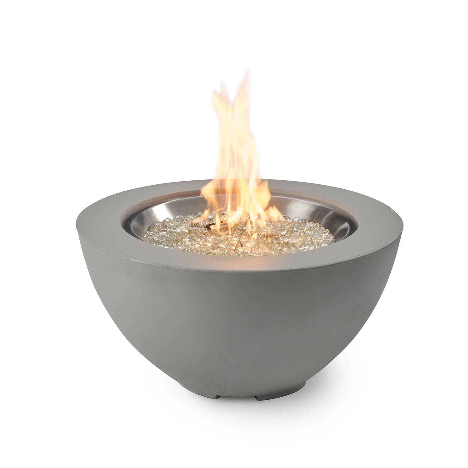 Cove 29 Inch Round GFRC Propane Fire Bowl in Natural Gray by The Outdoor GreatRoom Company - Display - White Background thumbnail