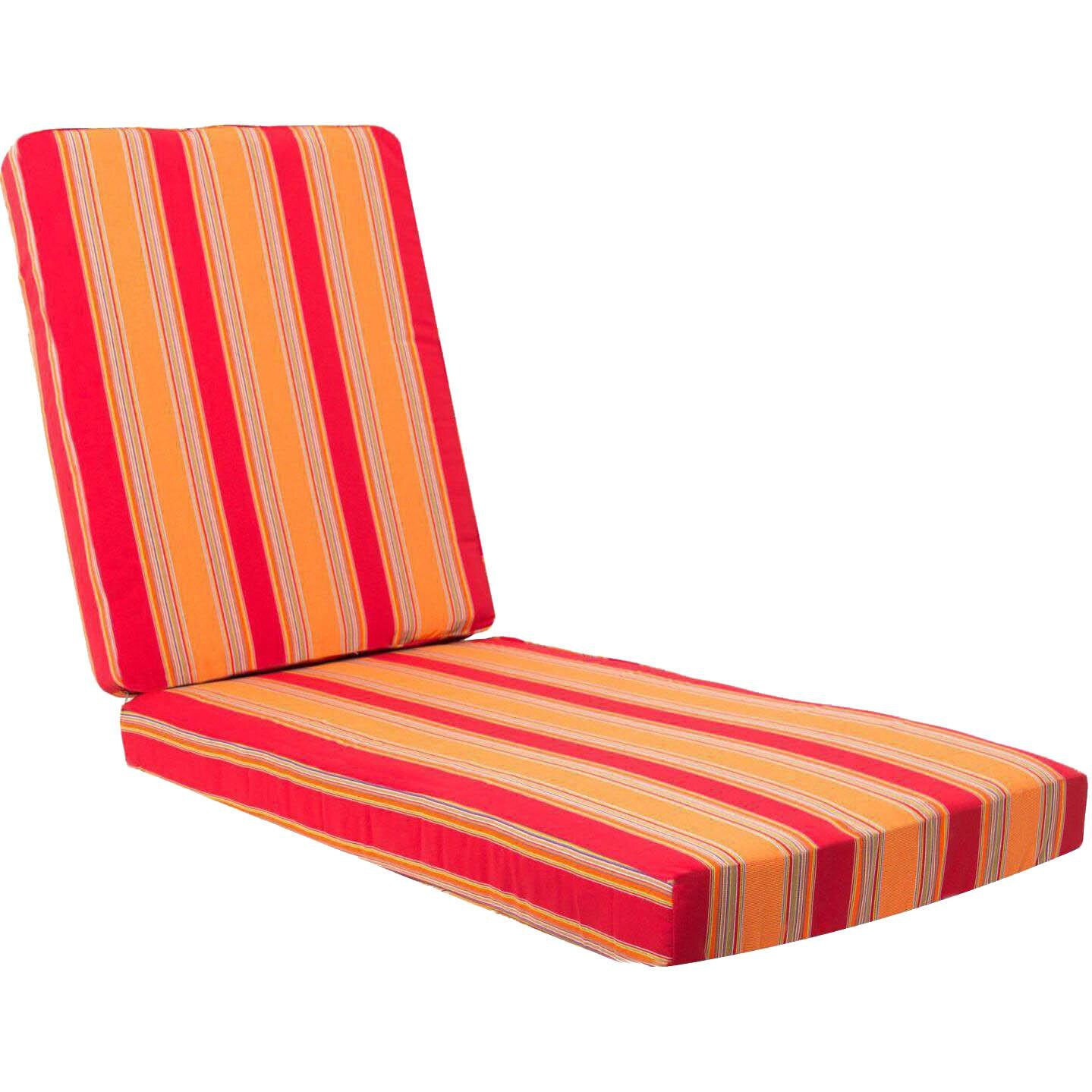 Extra Long Replacement Chaise Lounge Cushion With Knife Edge - Bravada Salsa thumbnail