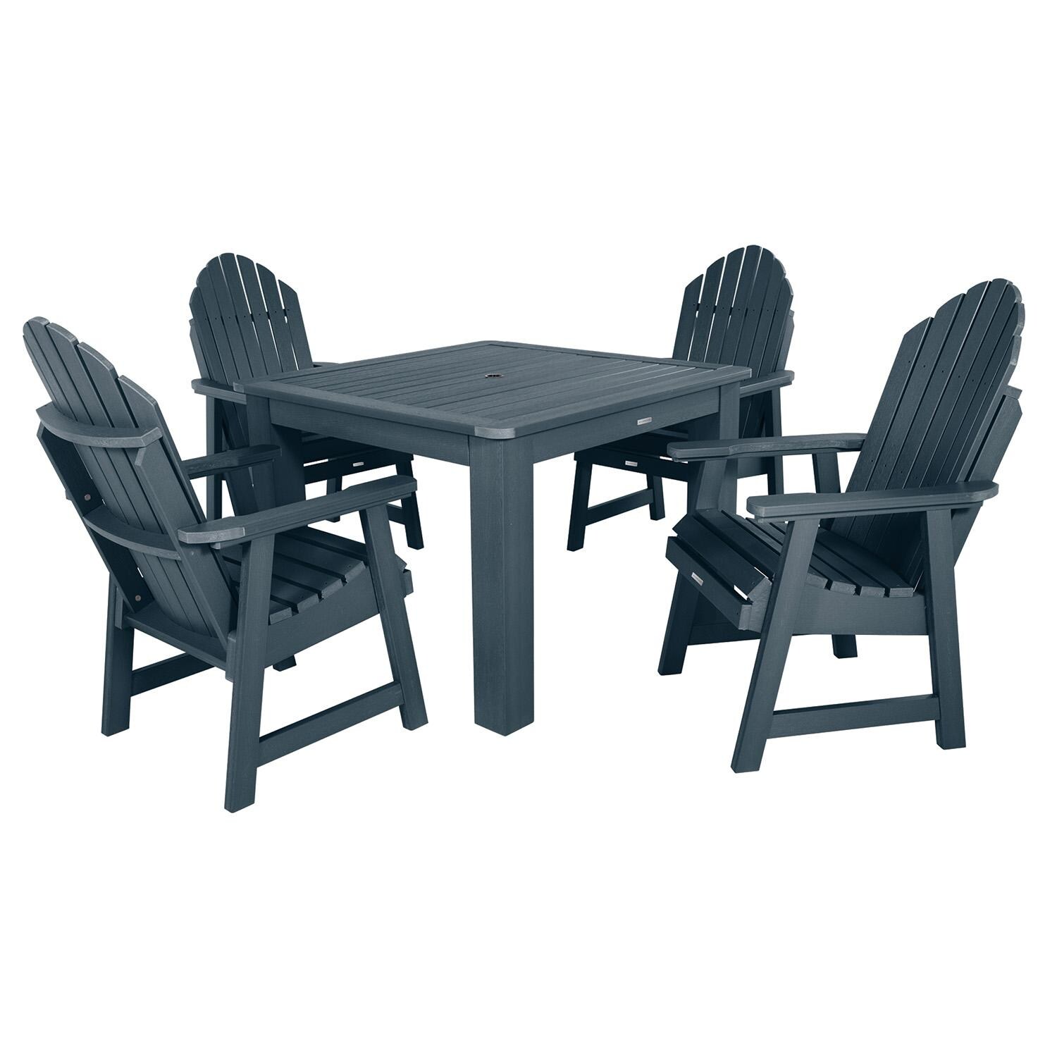 Dream Bay 5 Pc Square Dining Set in Federal Blue By Lakeview Outdoor Designs - White Background thumbnail