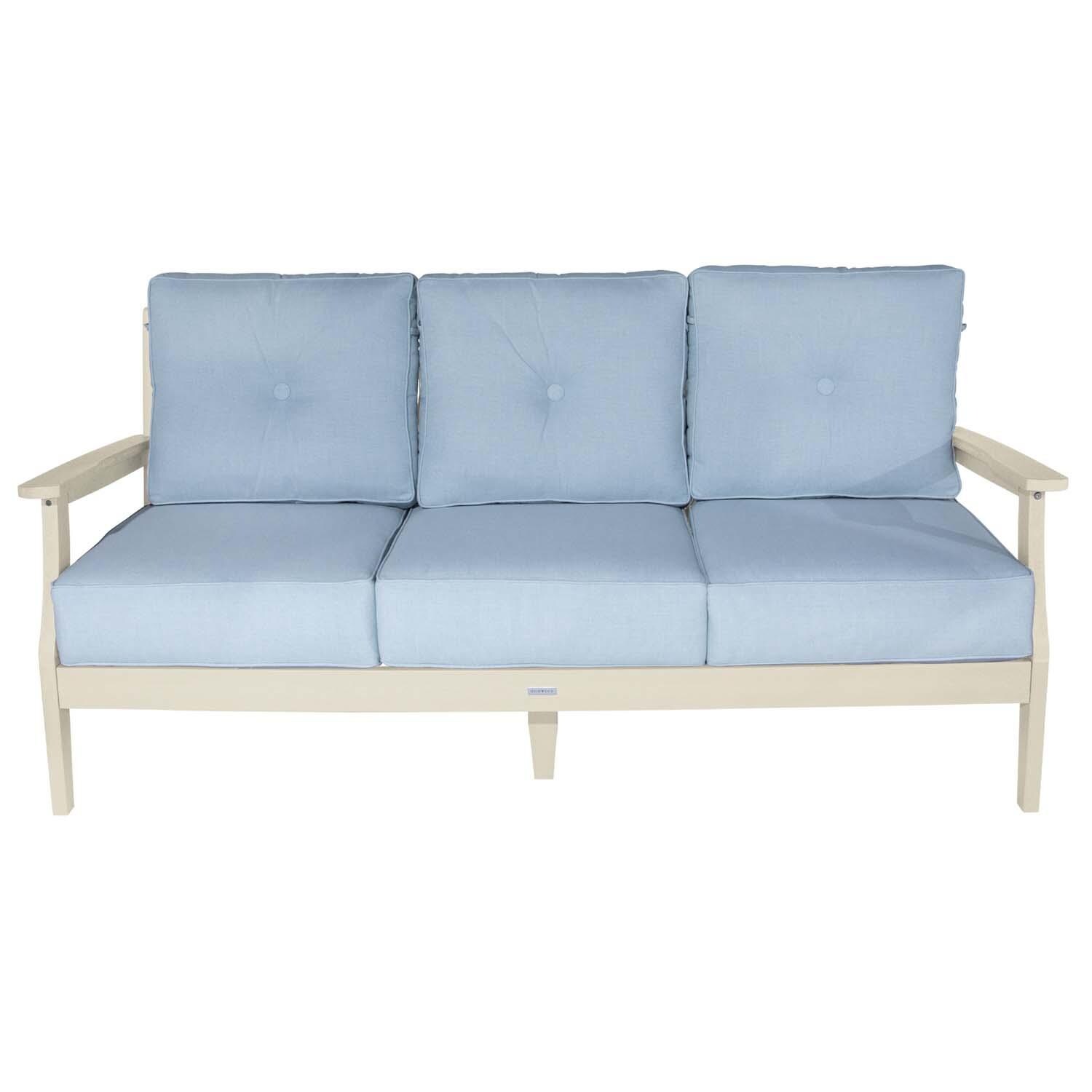 Blushing Bay 3 Person Recycled Plastic Sofa in Bliss Dew/Whitewash by Lakeview Outdoor Designs - White Background thumbnail