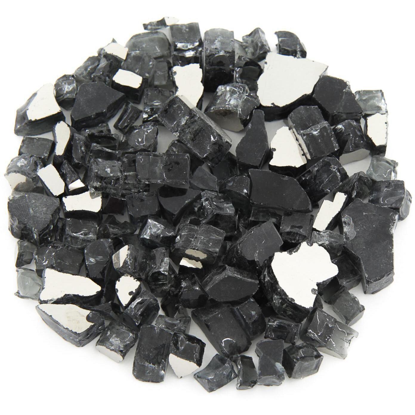 BBQGuys Signature Series 1/2-Inch Onyx Black Reflective Fire Glass - 80 Pounds - Top View thumbnail