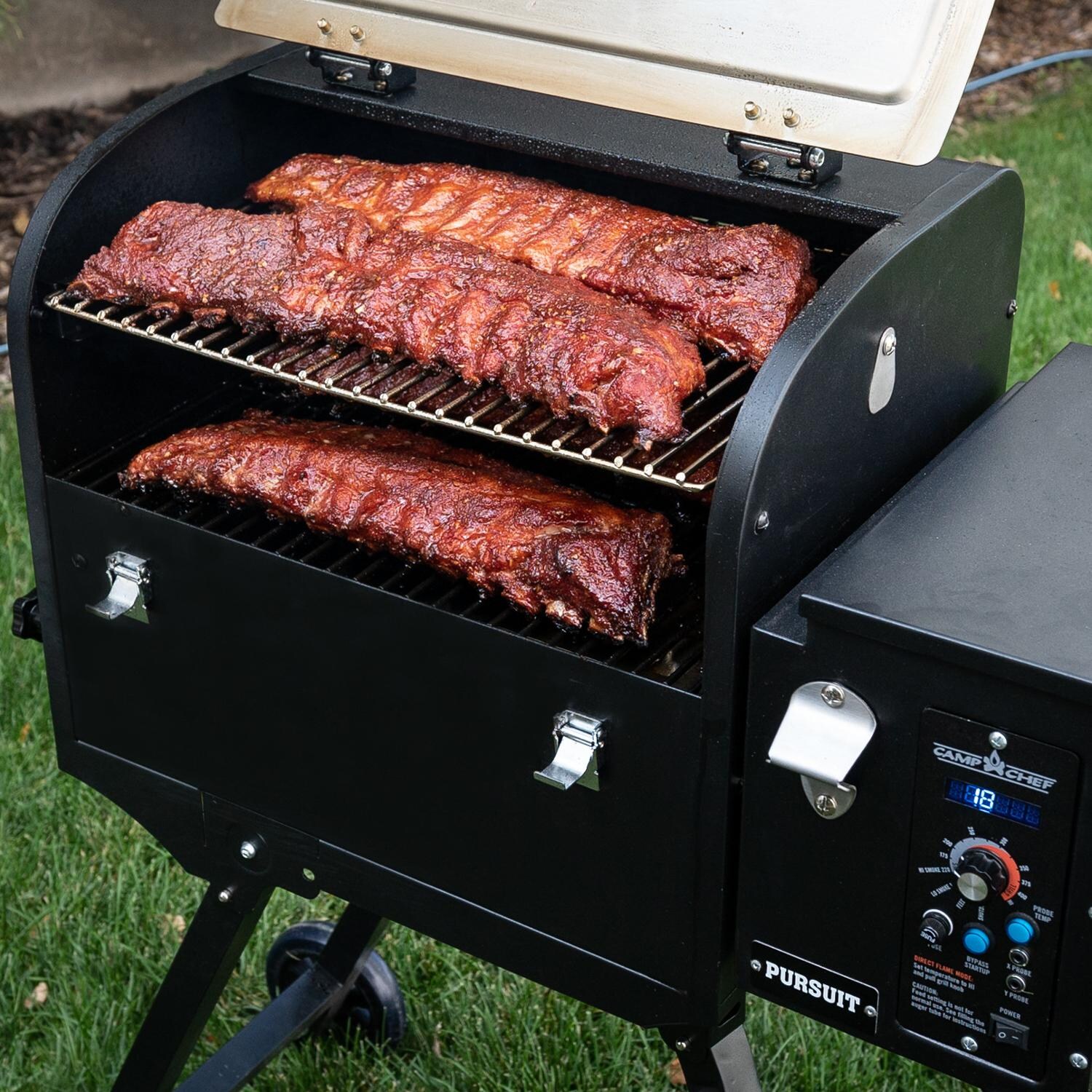 Camp Chef Pursuit 20 Portable Wood Pellet Grill - Big Enough For Multiple Rack of Ribs thumbnail