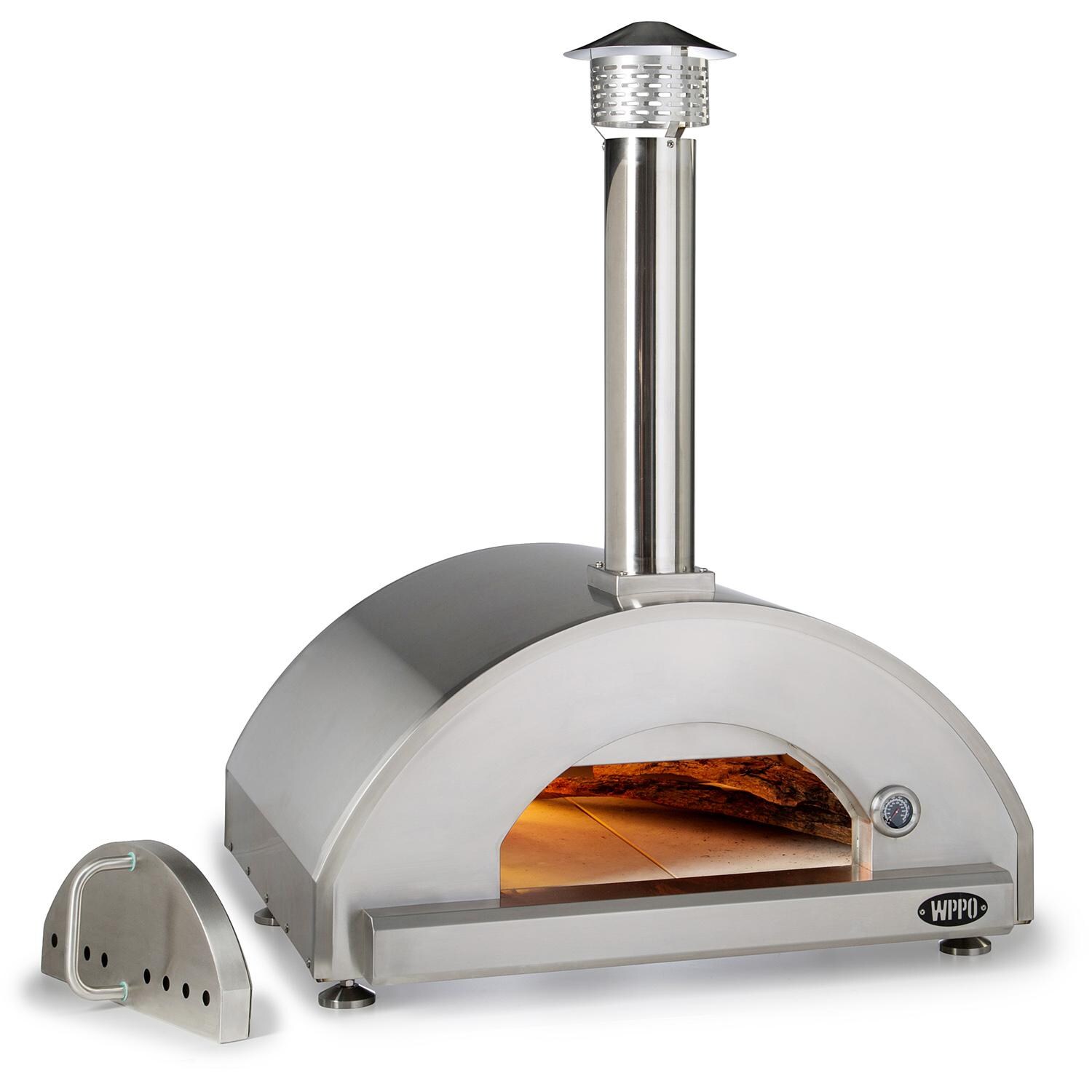 WPPO WPPO3 Pro 3 42-Inch Outdoor Wood-Fired Pizza Oven - Angled View Showing Interior thumbnail