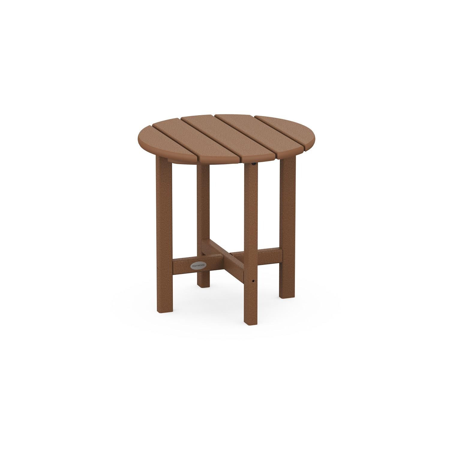 POLYWOOD PWS498-1-TE Nautical 3-Piece Adirondack Set - Round Side Table thumbnail
