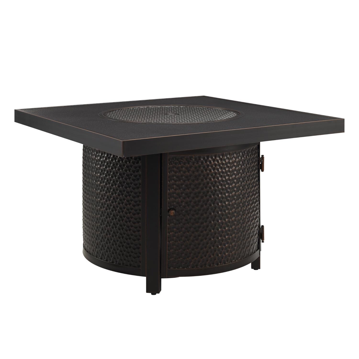 Ultimate Patio 63227-NG La flore 42-Inch Square Aluminum Natural Gas Fire Pit - Full View thumbnail