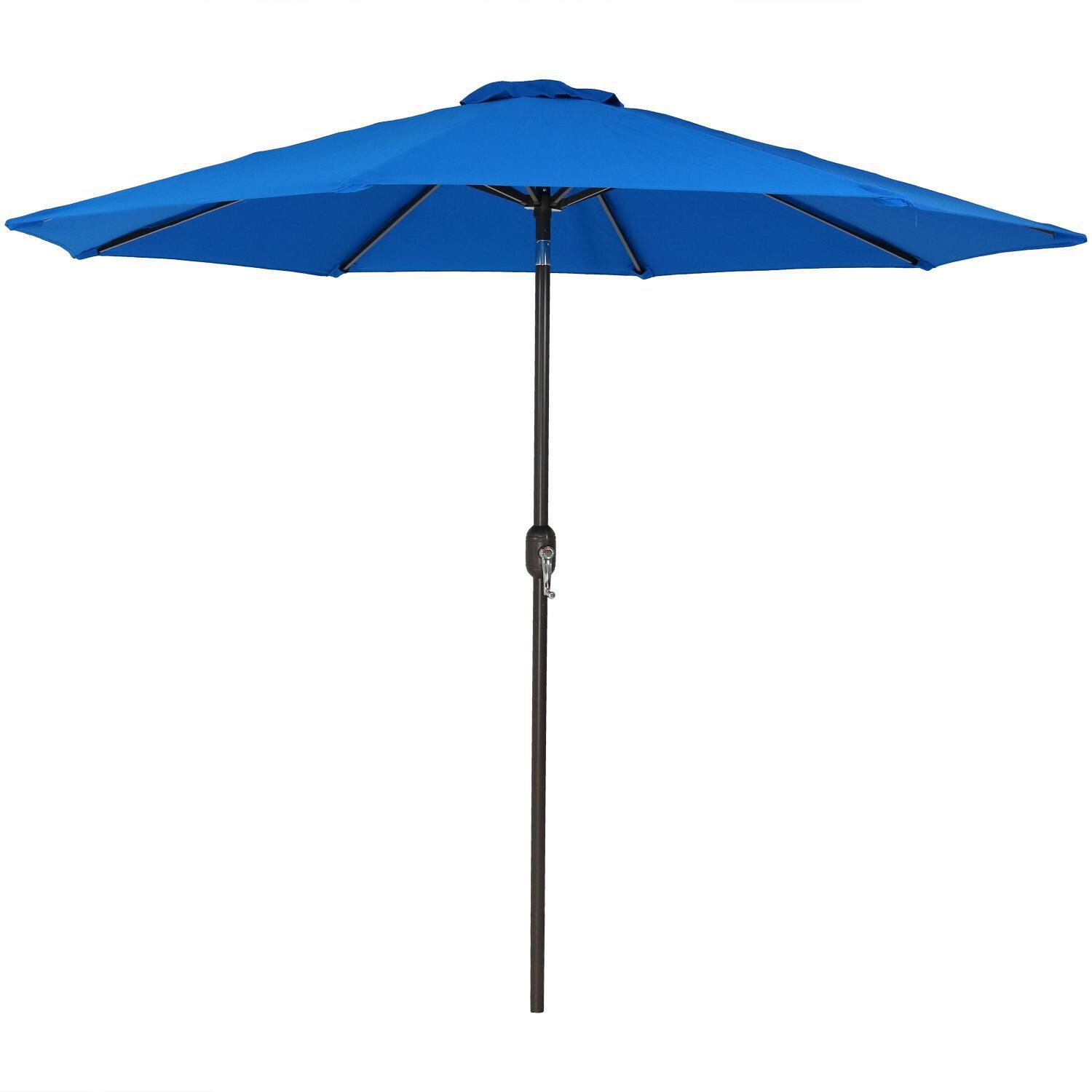 Ultimate Patio 9 Ft. Octagonal Patio Umbrella W/ Crank & Tilt - Pacific Blue - Open thumbnail