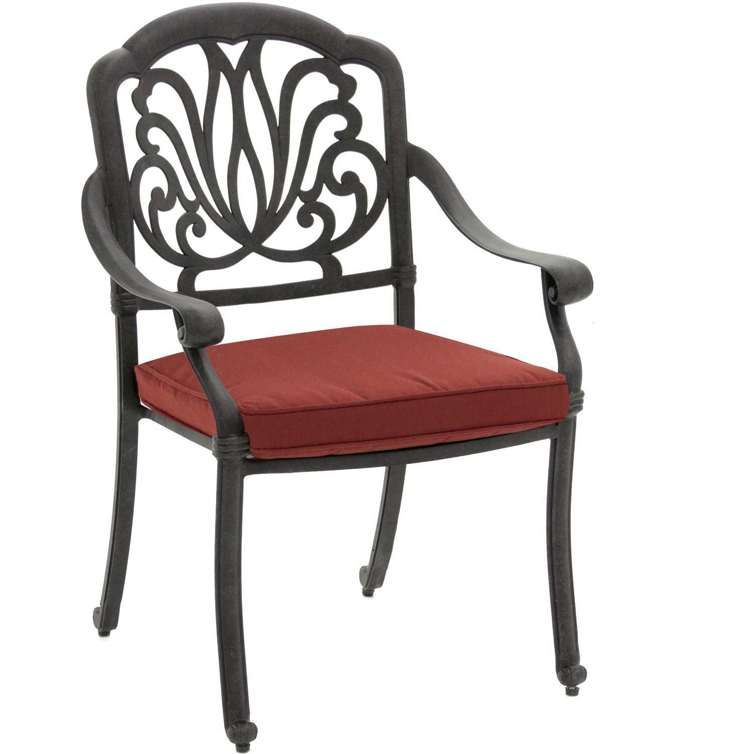 Rosedown Cast Aluminum Patio Dining Chair By Lakeview Outdoor Designs - Canvas Henna