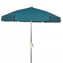 FiberBuilt 7.5 Ft. Aluminum Market Patio Umbrella With Crank Lift - Teal image
