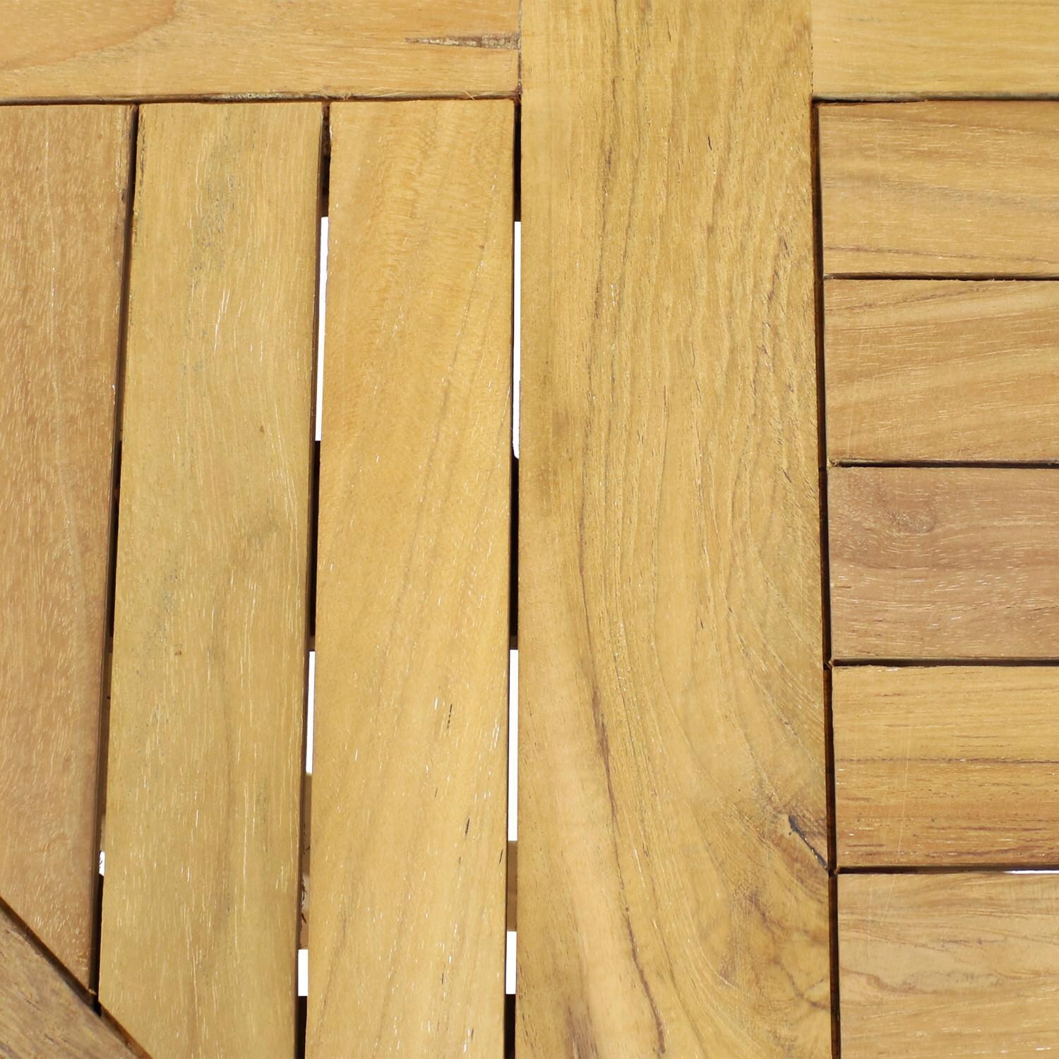 Ultimate Patio 23-Inch Round Teak Folding Outdoor Patio Table - Material Sample thumbnail