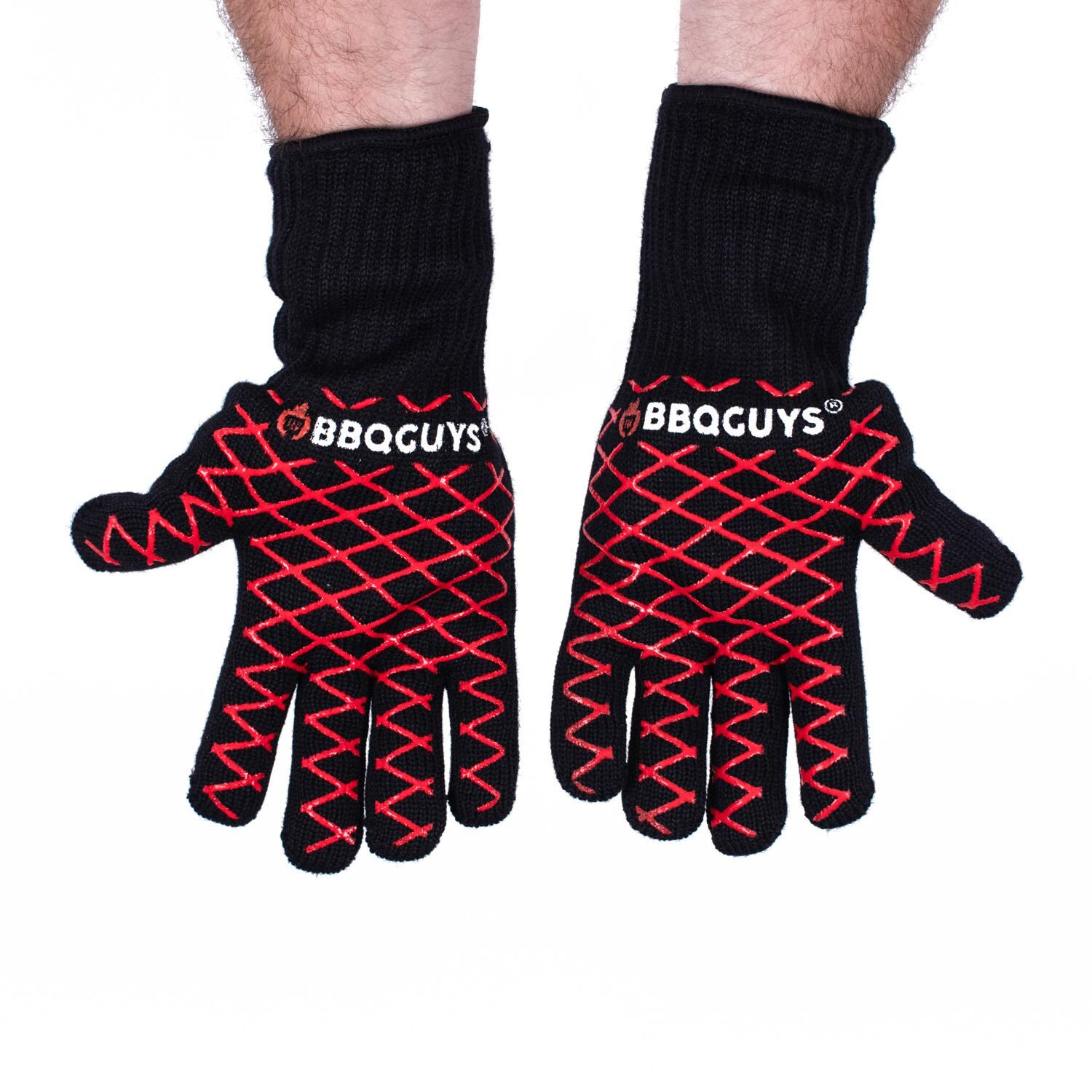 BBQGuys Signature BBQ-GM Silicone Grip Grilling Gloves - Grips On Both Side - Palms Shown thumbnail