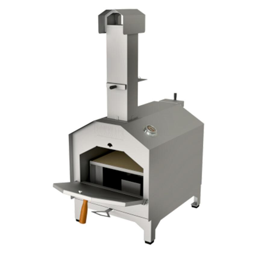 Cookshack PZ016 Pellet Fired Pizza Oven - Door Open - White Background thumbnail