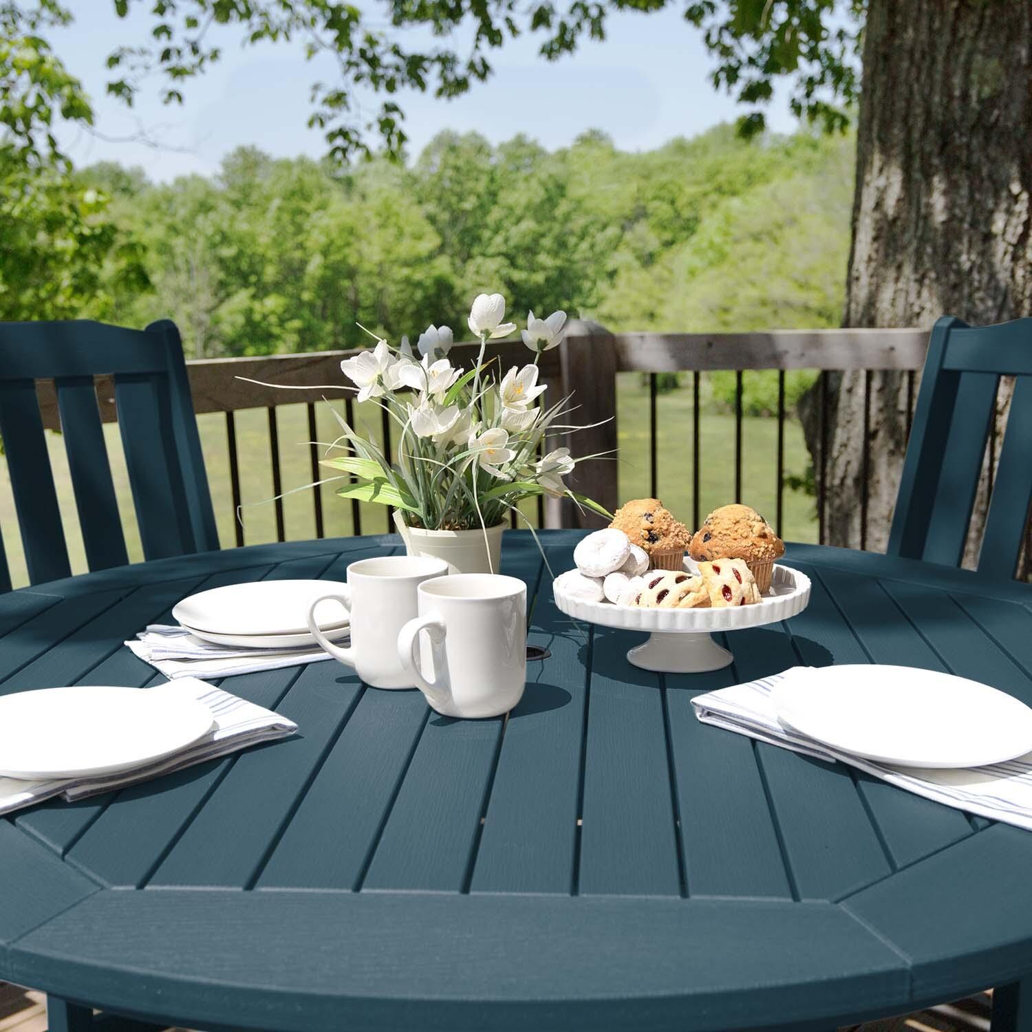 Hart Lane 5 Pc Set Recycled Plastic Counter Height Dining Set In Nantucket Blue By Lakeview - Detail thumbnail