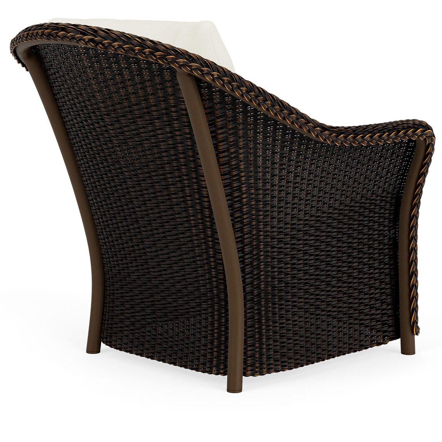 Lloyd Flanders Weekend Retreat Lounge Chair in Mink Finish W/ Sailcloth Salt Fabric - Back Right thumbnail