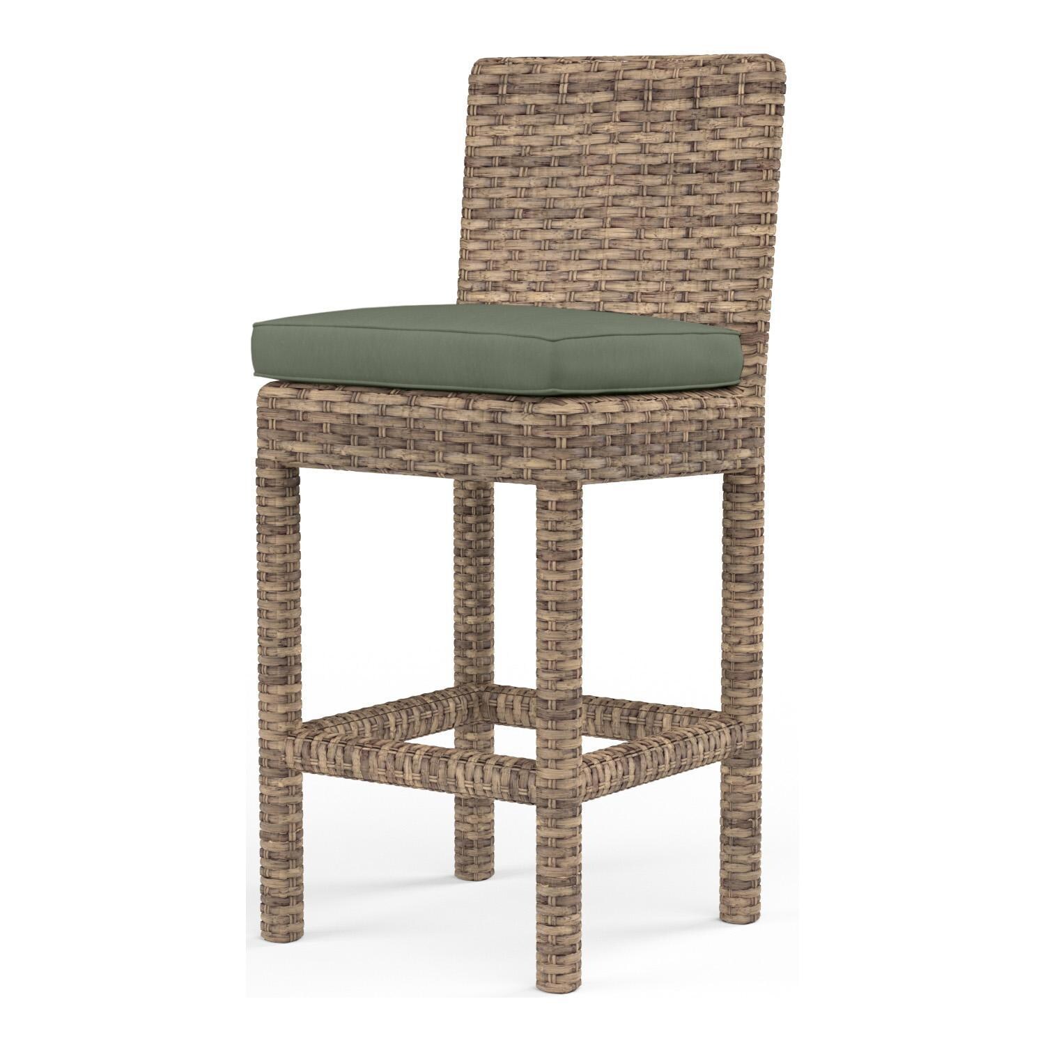 Havana Wicker Counter Height Bar Stool in Tobacco/Cast Sage by Sunset West - White Background thumbnail