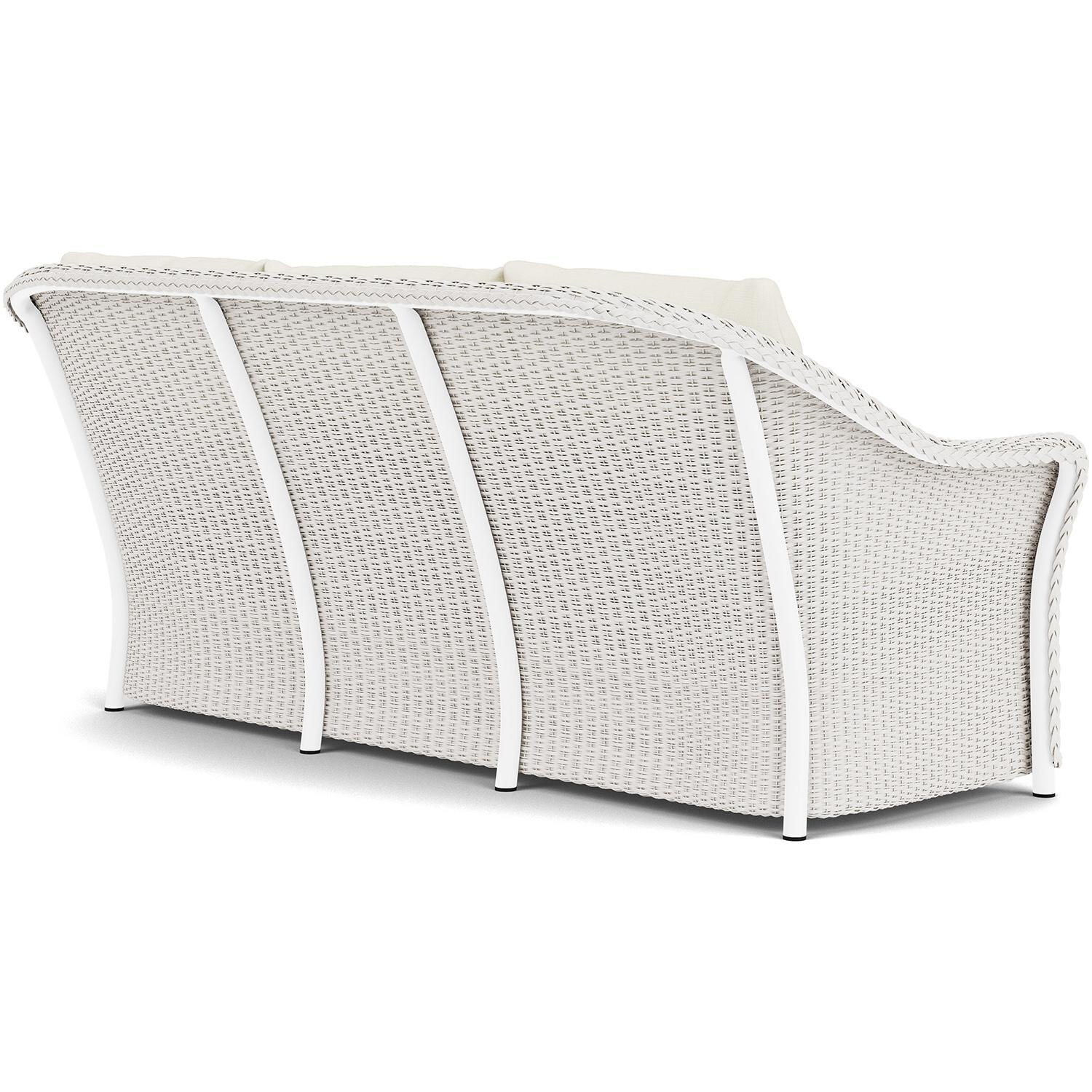 Lloyd Flanders Weekend Retreat Sofa in White Finish W/ Sailcloth Salt Fabric - Back Right thumbnail