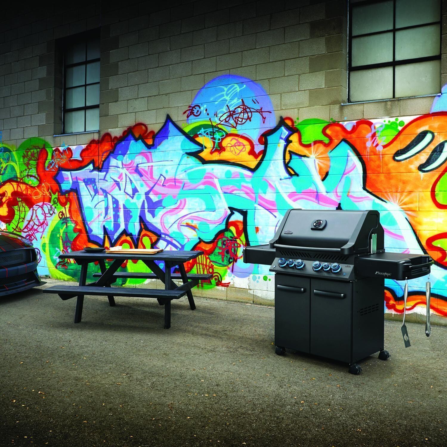 Napoleon Phantom Prestige 500 Propane Grill Bundle w/Cover, Charcoal Tray, Rotisserie Basket & Drip Trays - Phantom Prestige 500 Propane Grill - Full Vew - Lifestyle thumbnail