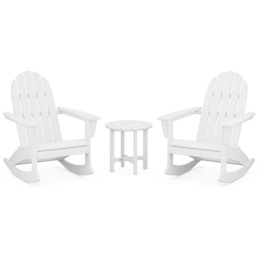 POLYWOOD PWS408-1-WH Vineyard 3-Piece Adirondack Rocking Chair Set in White thumbnail