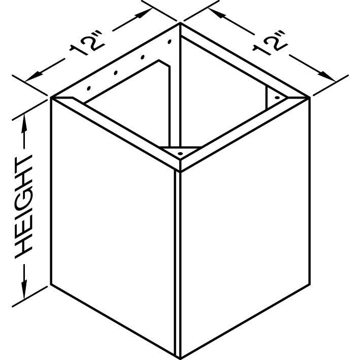 Vent-A-Hood EPIH18-236 SS 36-Inch Euroline Pro Series 550 CFM Island Range Hood & Duct Cover for 8 ft Ceilings - Duct Dimensions thumbnail