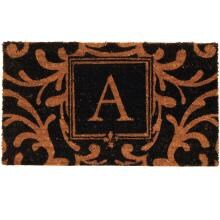 Evergreen Classic Block Monogram Coir Door Mat - Letter A image