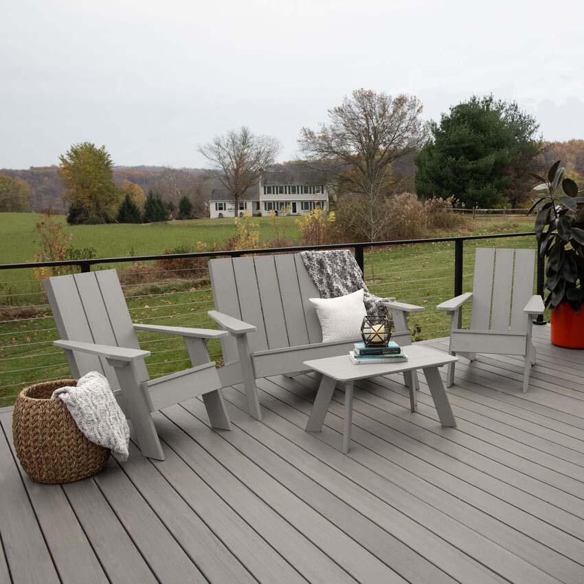 Classical Cove 4 Pc Set Recycled Plastic Seating Set in Harbor Gray by Lakeview Outdoor Designs