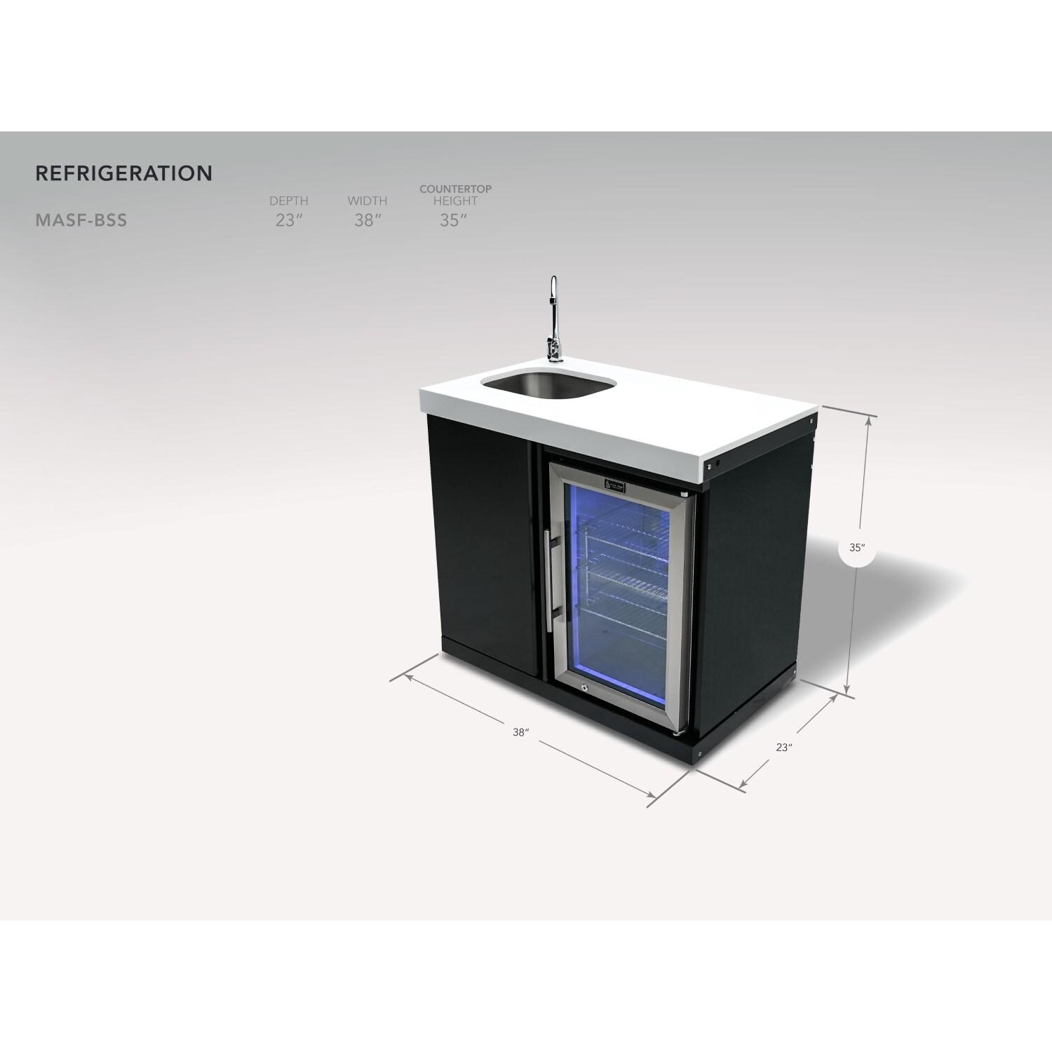 Mont Alpi - MASF-BSS - Beverage Center Module - Black Stainless Steel - Dimensions thumbnail