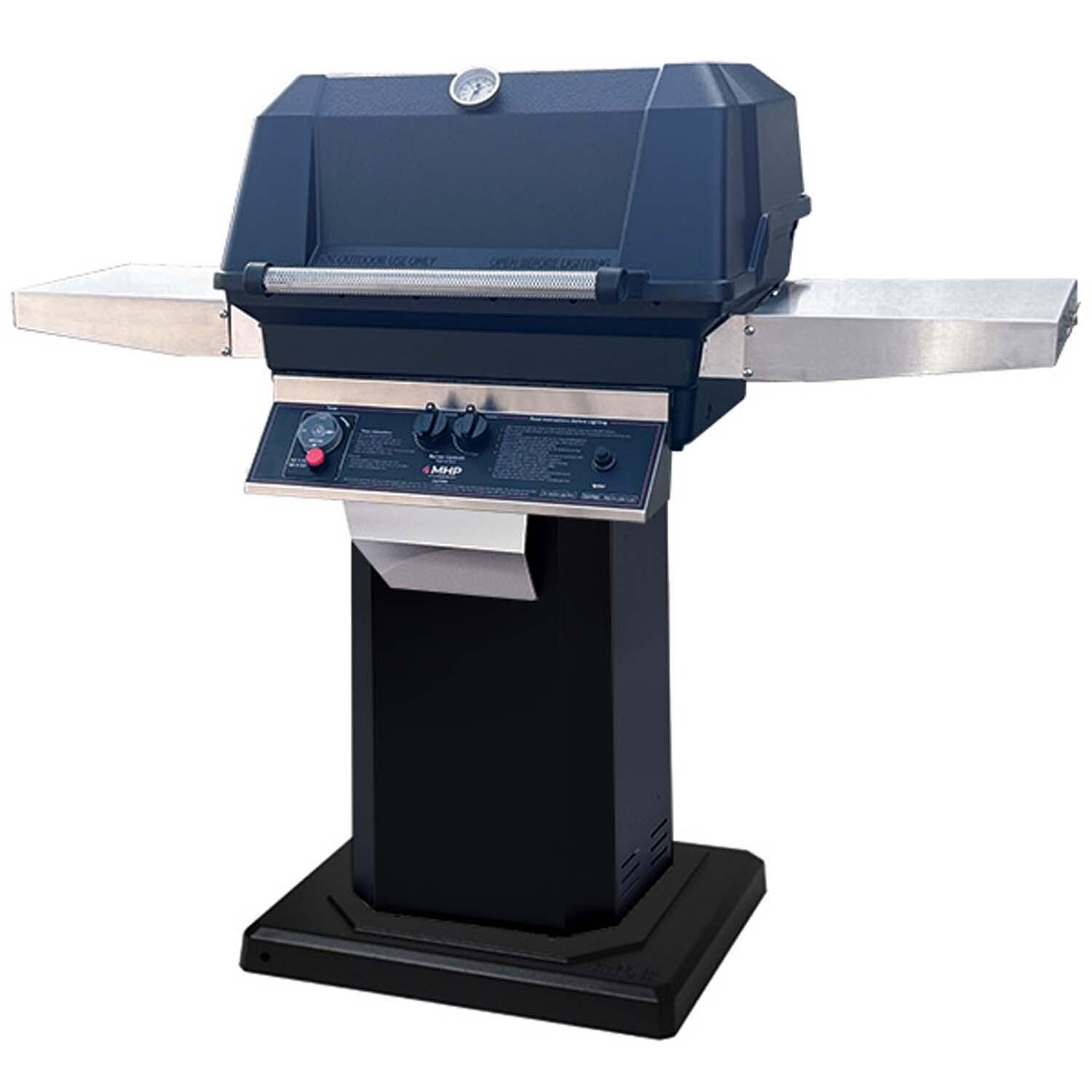 MHP Propane Timer Grill on Black Aluminum Column & Permanent Base - White Background thumbnail