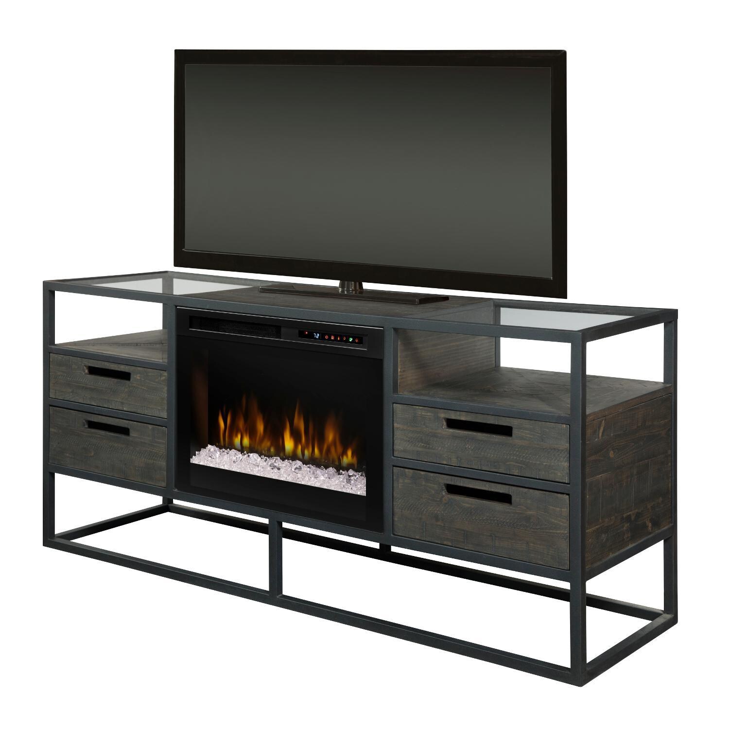 Dimplex - GDS26G8-4034NB - Ivan 58-Inch Electric Fireplace Media Console - Acrylic Ice Embers - Noir Brown thumbnail