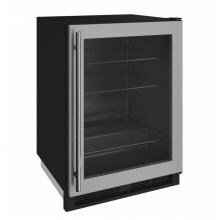 U-Line 1000 Series 24-Inch 5.4 Cu. Ft. Built-In Compact Refrigerator With Glass Door - Stainless Steel - U-1224RGLS-00A image