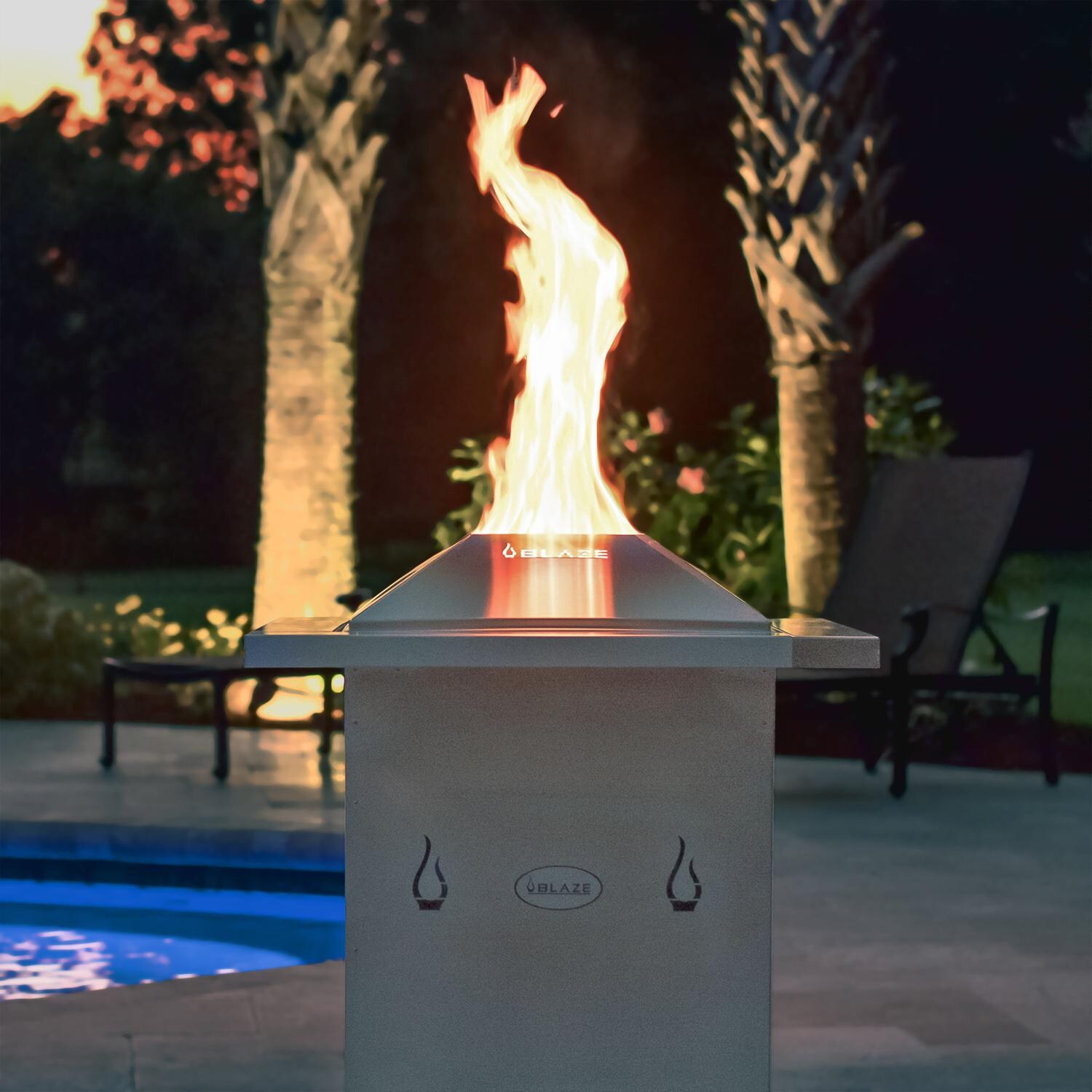 Blaze 29-Inch Square Stainless Steel Pellet Fire Pit - Lifestyle thumbnail