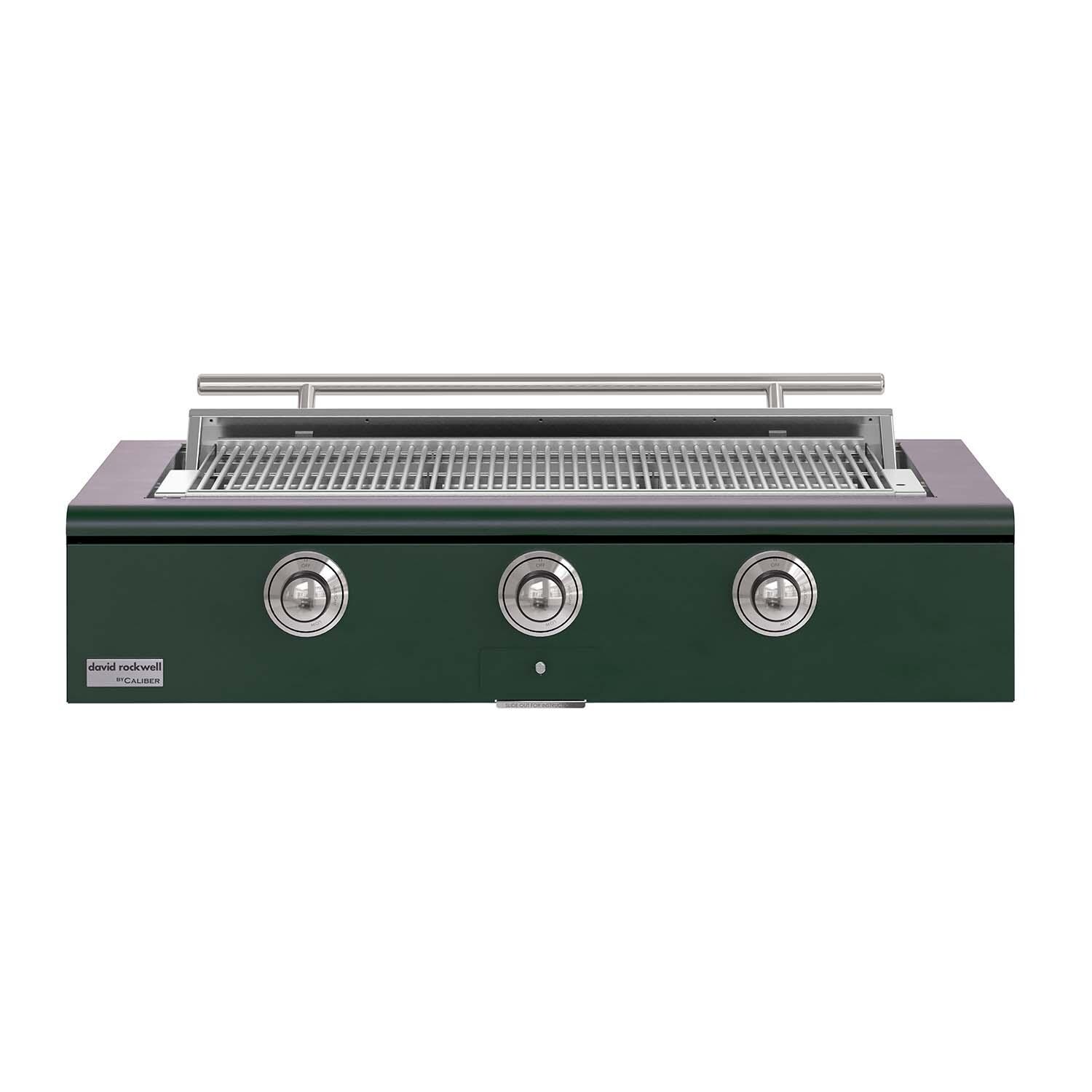 Caliber CRG-48BL00-A-086-H02 48-in Propane Built-In Rockwell Grill - Emerald w/ Chrome Hardware - White Background thumbnail