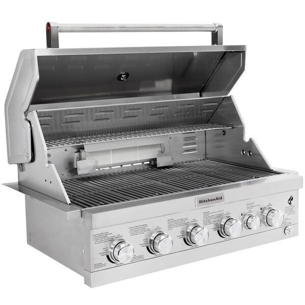 KitchenAid 36-Inch Built-In Propane Gas Grill - Lid Open thumbnail