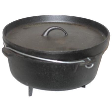 Cajun Classic 6Quart Seasoned Cast Iron Camp Pot With Legs GL10457S
