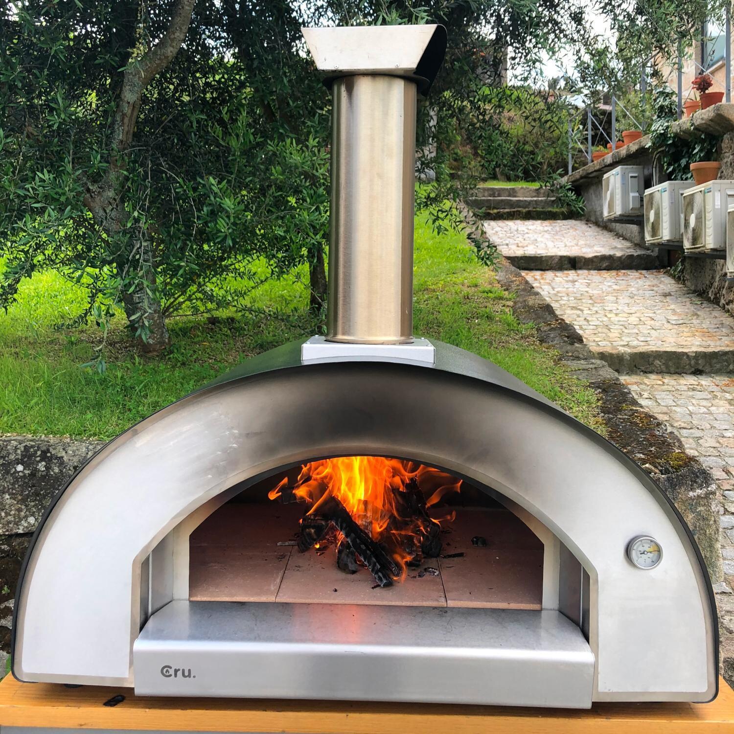Cru CRUO90G1 Pro 90 Outdoor Wood-Fired Pizza Oven - Fire Lit thumbnail