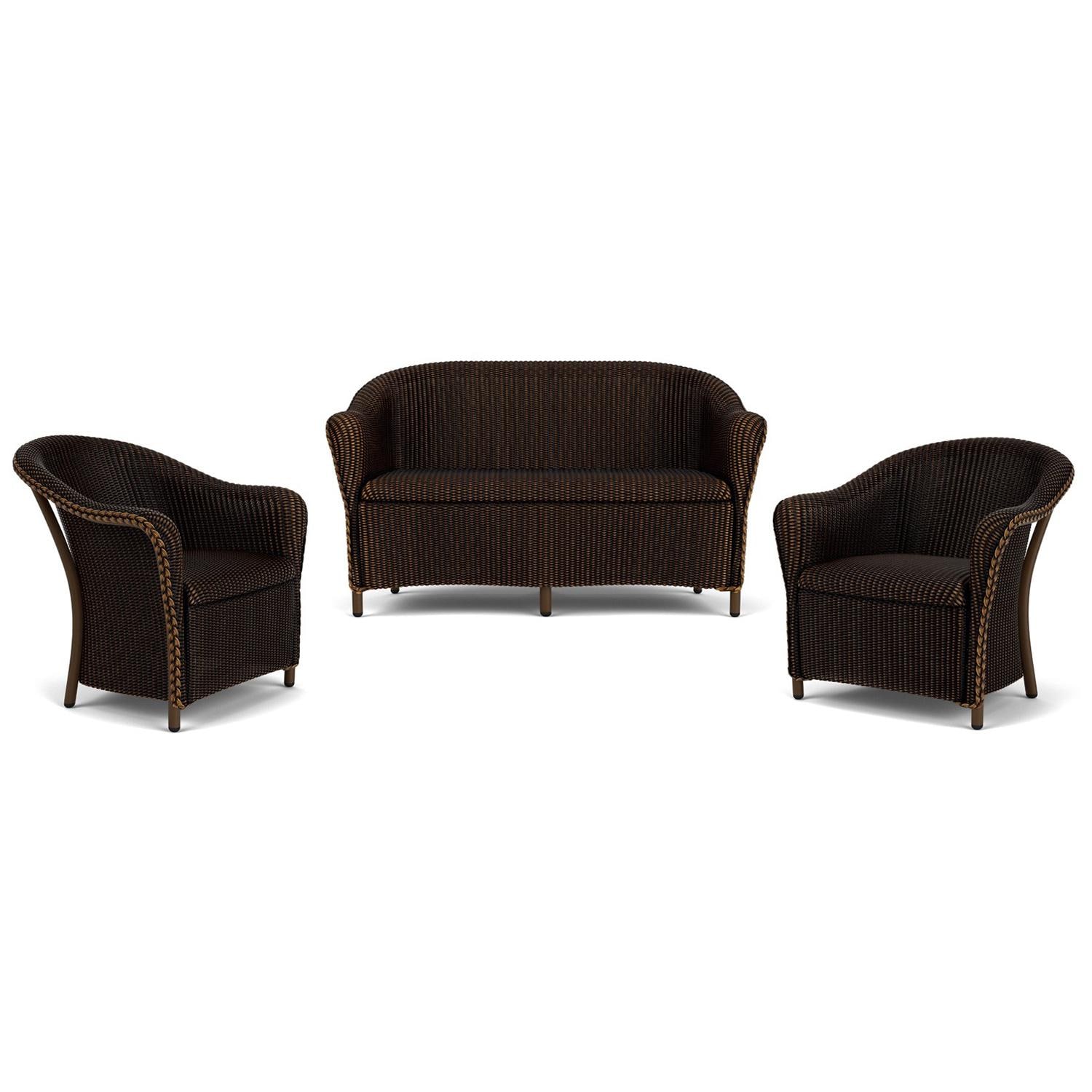 Lloyd Flanders Reflections 3-Piece Seating Set W/ Lounge Chairs in Mink Finish thumbnail