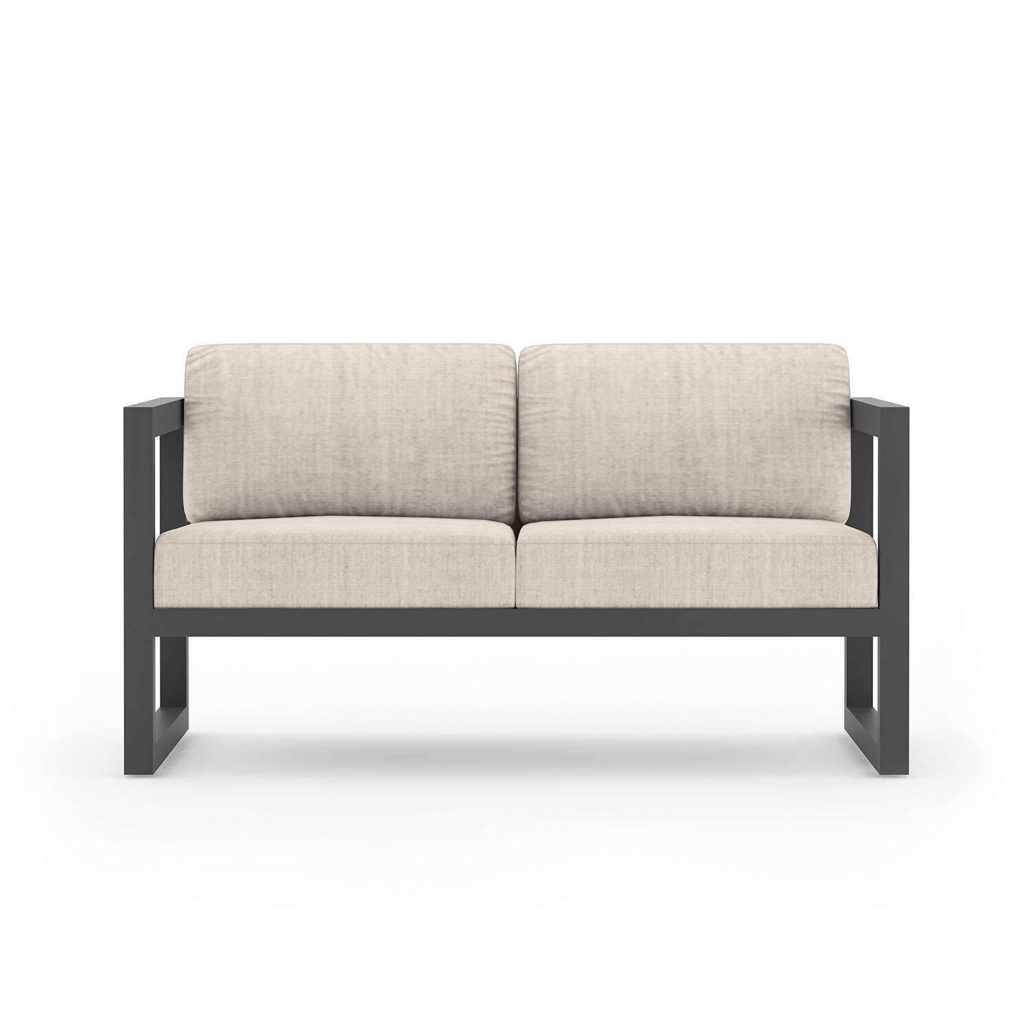 Misty Cove 3 Piece Seating Set in Slate w/Loveseat & Cast Silver Cushions by Lakeview - Loveseat - White Background thumbnail
