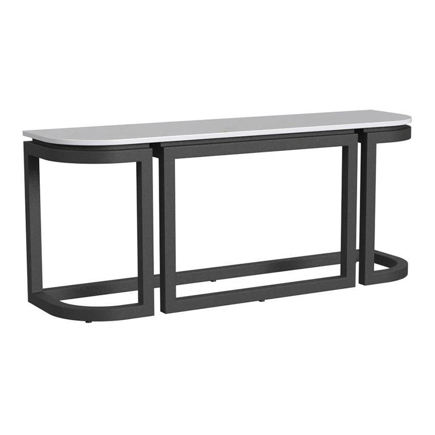 Sunset West Malibu 67 Inch Black Aluminum Console Table by - SW7101-CNSL