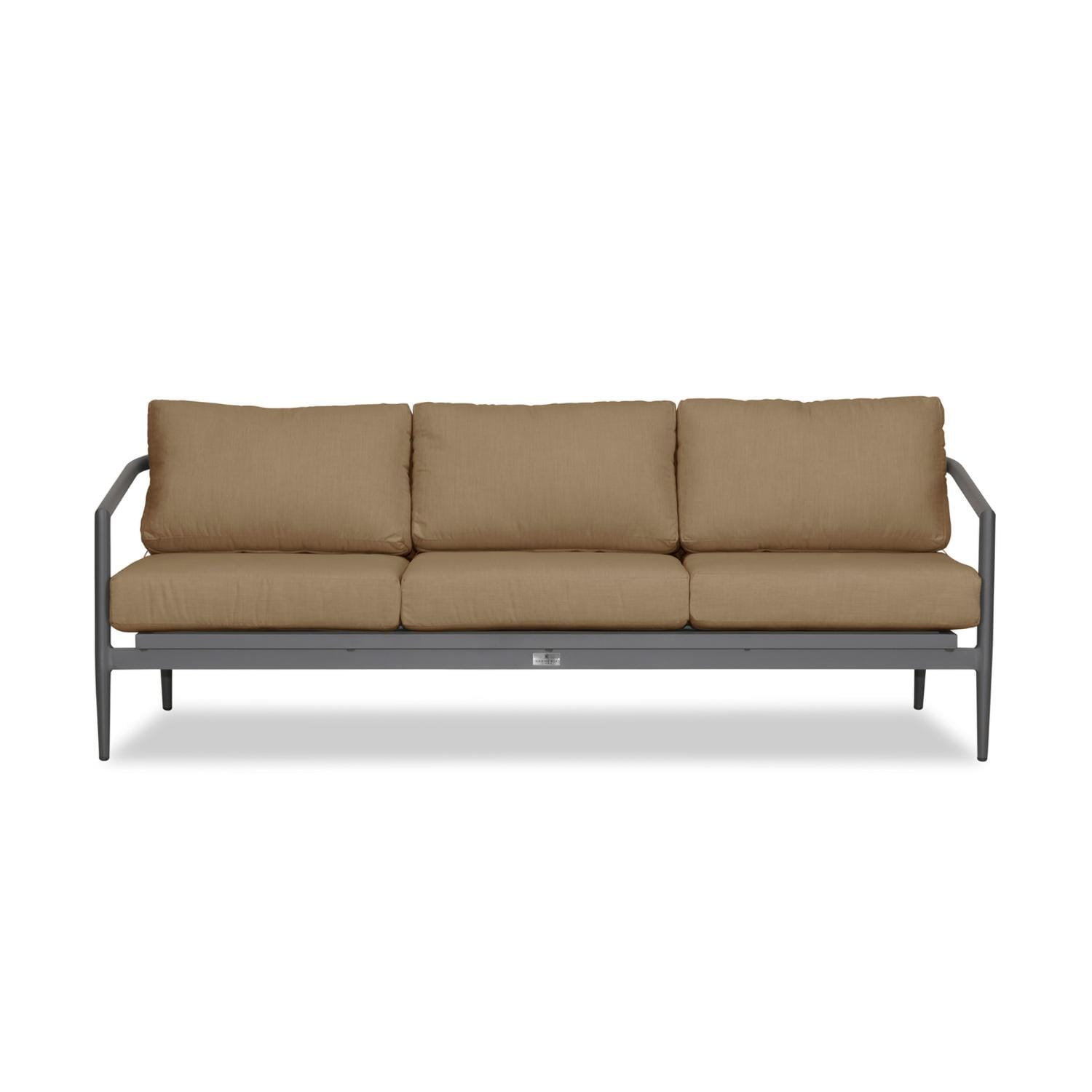 Lakeview Midnight Cove 3 Pc Aluminum Sofa Seating Set in Slate/Pebble Gray/Heather Beige - Sofa - White Background thumbnail