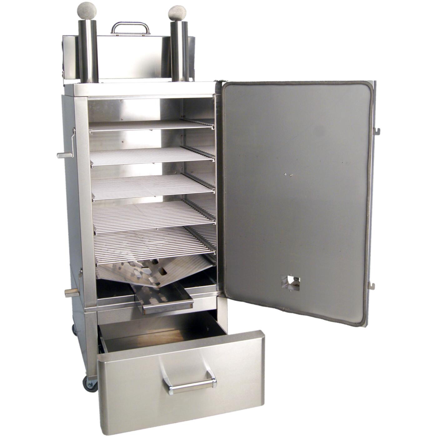 Fire Magic Charcoal BBQ Meat Smoker On Stand - Open View thumbnail