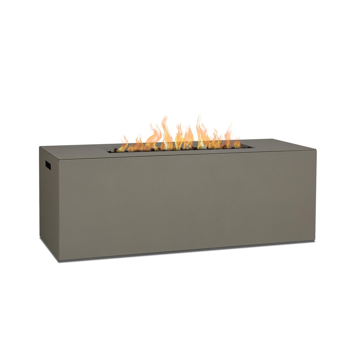 Covewood 58 Inch Rectangular Aluminum Natural Gas Fire Pit in Cloud Gray by BBQGuys Signature (Ships Propane w/ Conversion Kit) - White Background thumbnail