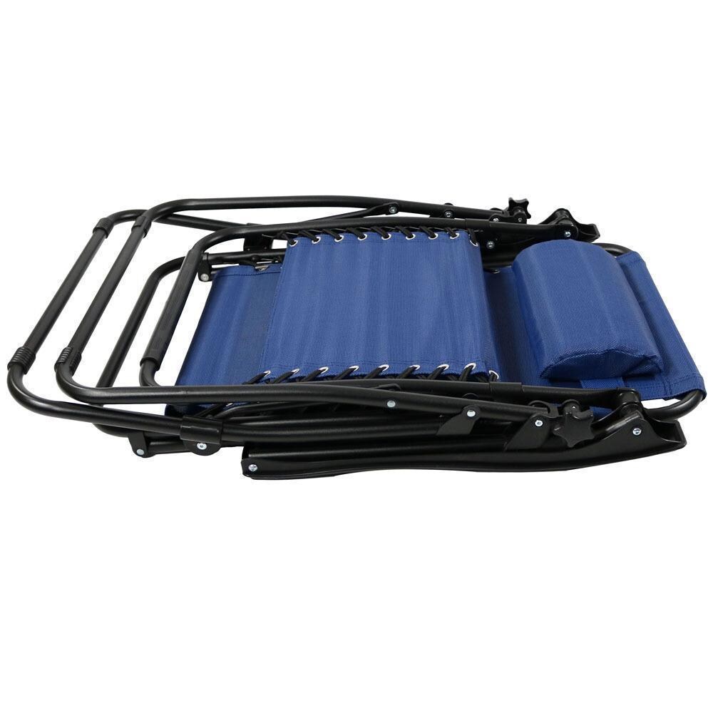 Ultimate Patio Navy Blue Oversized Zero Gravity Lounge Chair W/ Pillow & Cup Holder - Folded Chair - Detail thumbnail