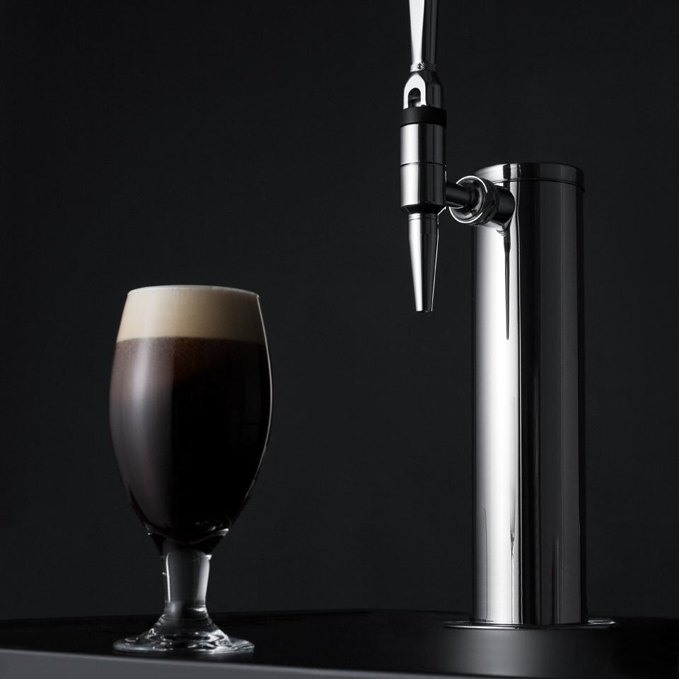 Summit SBC696OSNCF Commercial Outdoor Rated Single Tap Cold Brew Nitro Coffee Dispenser / Kegerator - Poured Drink thumbnail