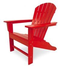 South Beach Recycled Plastic Wood Patio Adirondack Chair By POLYWOOD - Sunset Red