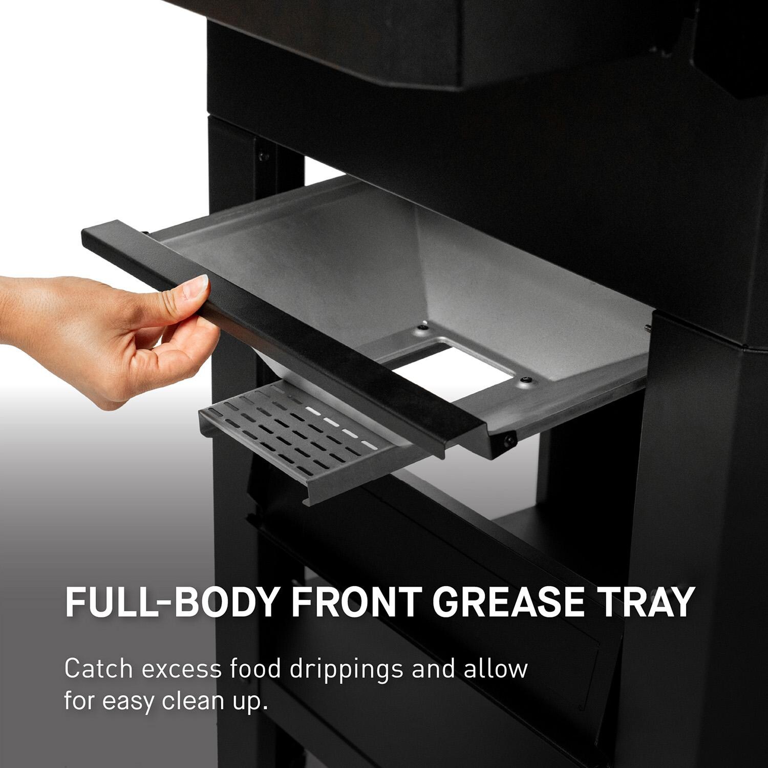 Masterbuilt MB20041023 Gravity Series 600 Digital Charcoal Grill + Smoker - Grease Tray - Detail