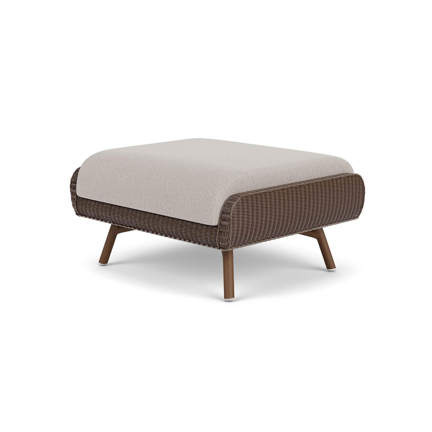 Lloyd Flanders Essence Ottoman W/Remy Cloud Fabric - Bark Finish - Back Right thumbnail