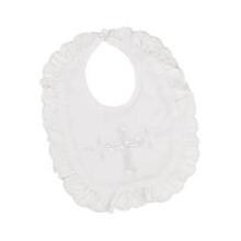 Elegant Baby White Christening Bib - Girl image