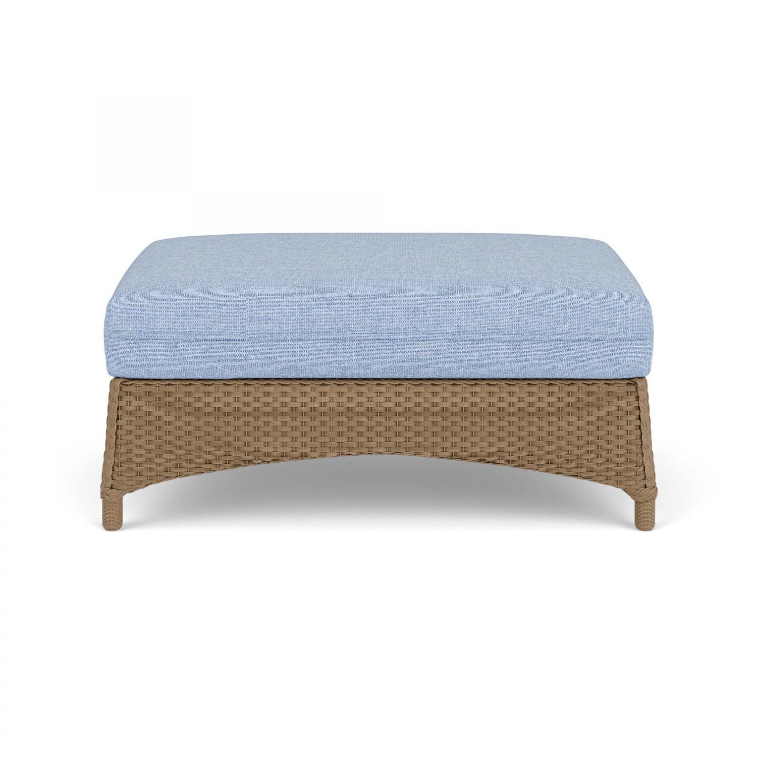 Mandalay Lloyd Loom Large Ottoman in Fawn/Demo Skyway by Lloyd Flanders