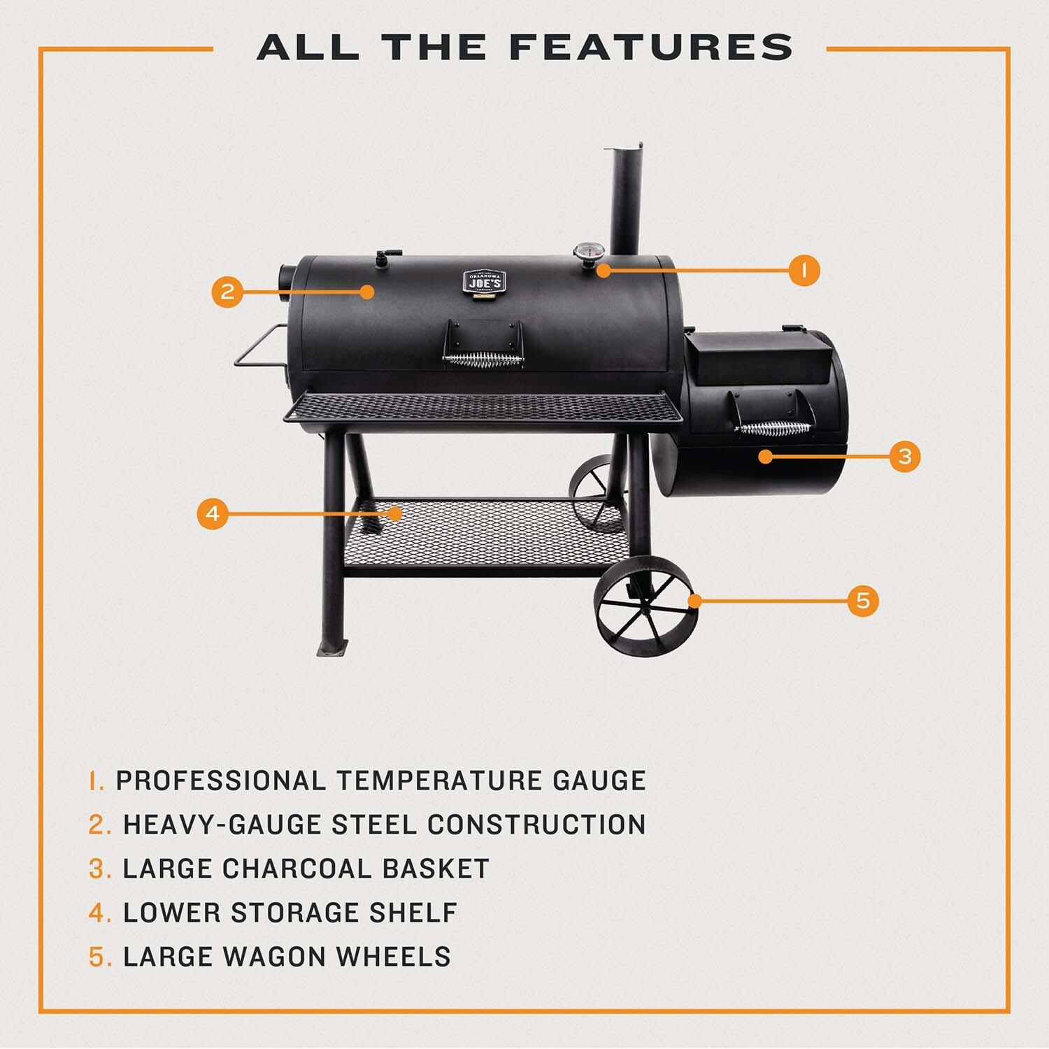 Oklahoma Joe's 17202053 Longhorn Reverse Flow Smoker - Detail thumbnail