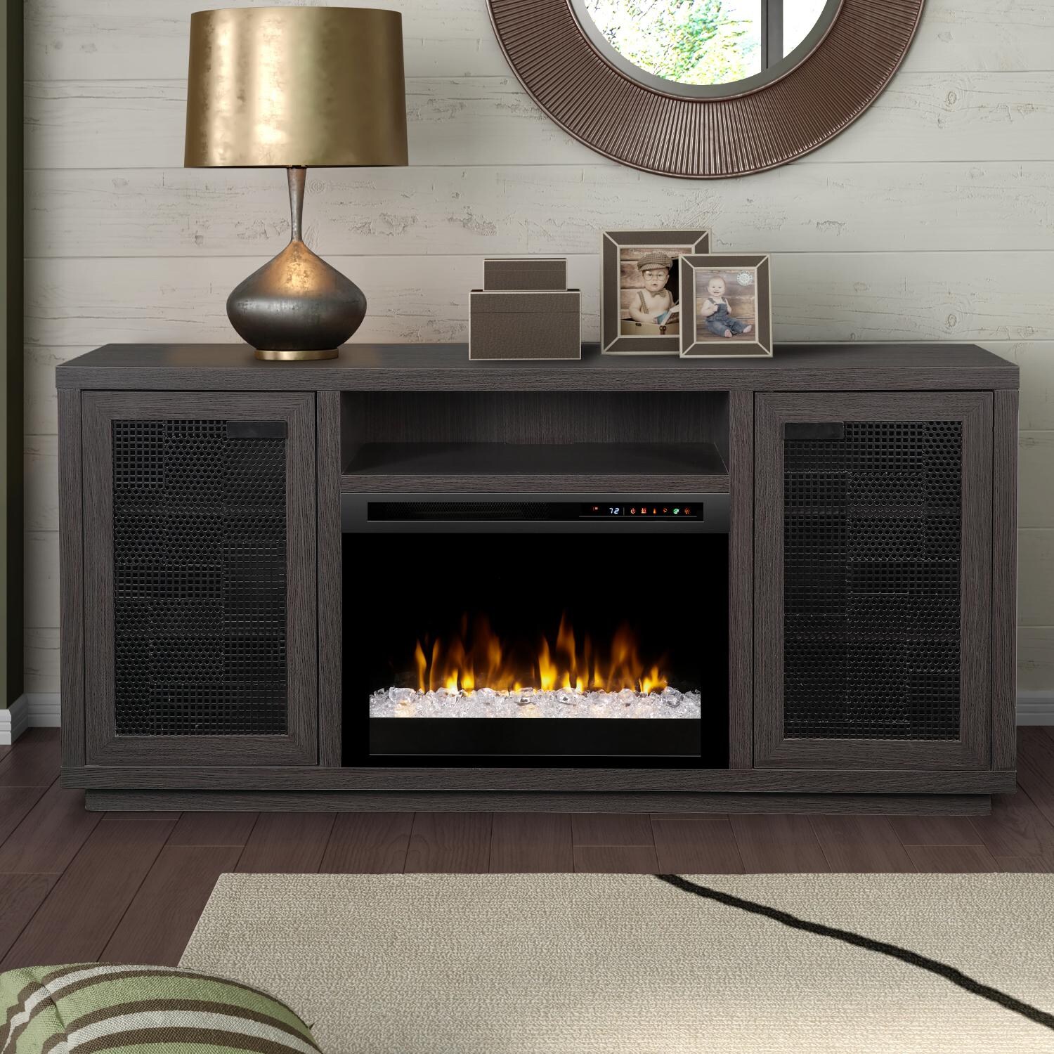 Dimplex Swayze 65-Inch Electric Fireplace Media Console - Acrylic Ice Embers - Night Horizon - GDS26G8-1917NH