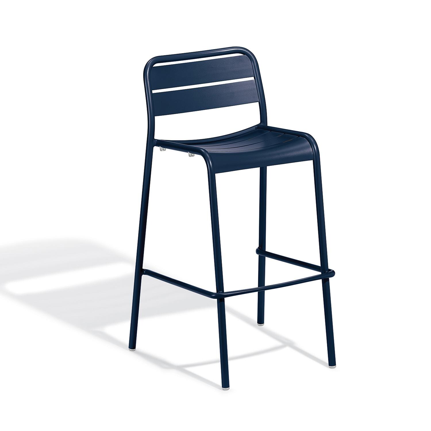 Oxford Garden Kapri Aluminum Bar Stool in Prussian thumbnail
