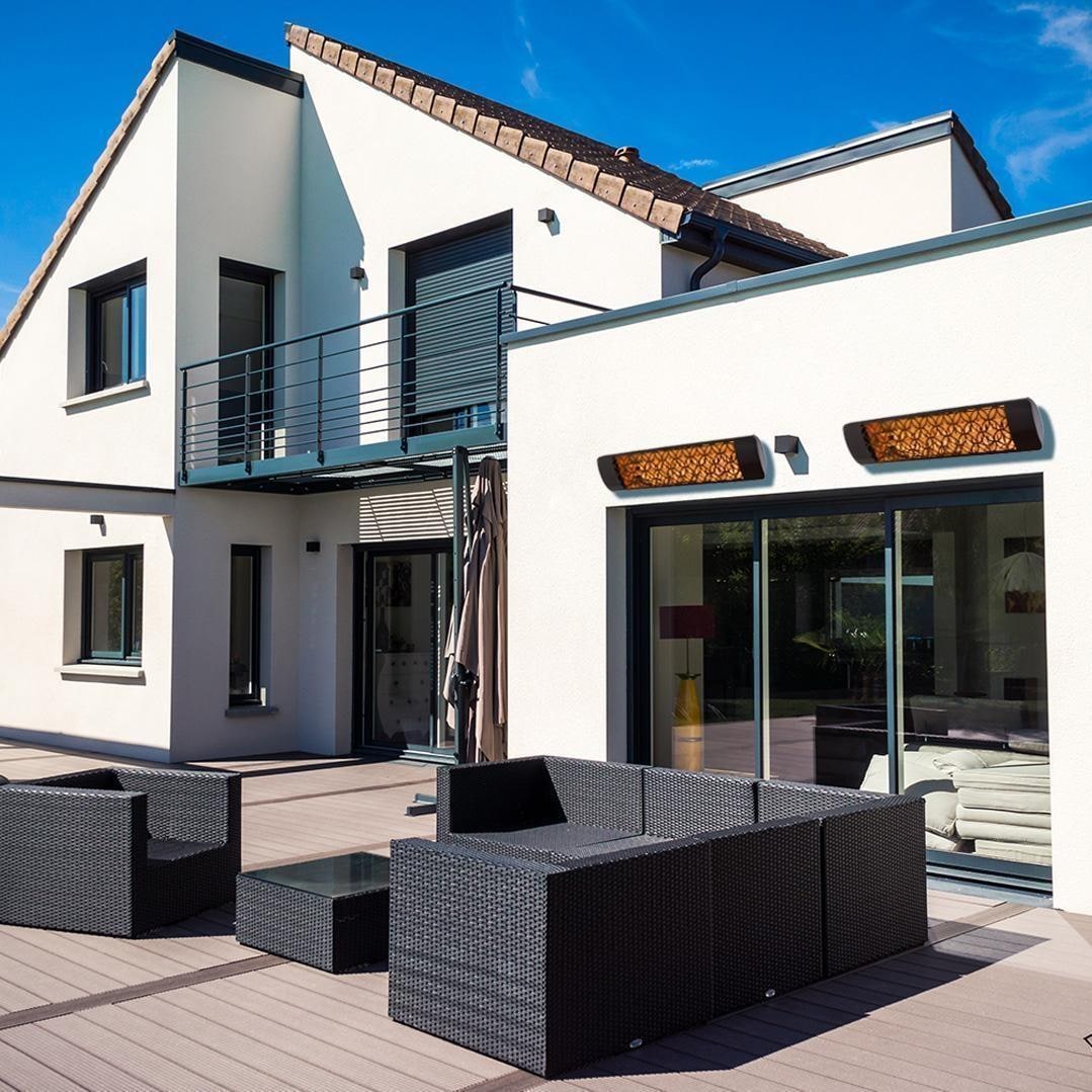 Eurofase EF20277B2 Clover Series 39-in 2000 Watt Single Element Marine Grade 277V Electric Patio Heater in Black - Patio - Lifestyle thumbnail